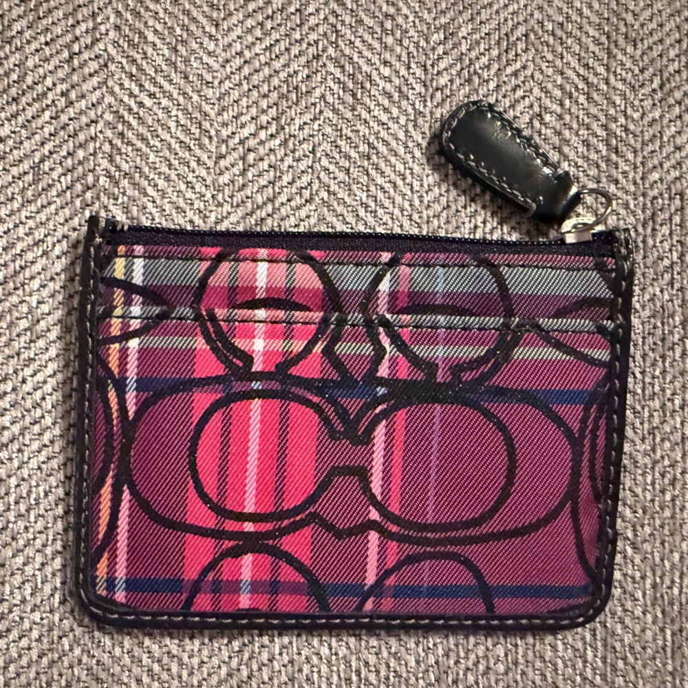 Coach Pink and Black Patterned Wallet